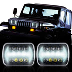 XPE Honeycomb LED Black Projector Headlights w/DRL for XJ and YJ Lighting