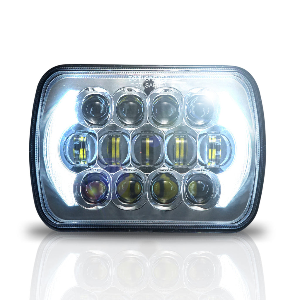 XPE Honeycomb LED Chrome Projector Headlights w/DRL for XJ and YJ Lighting