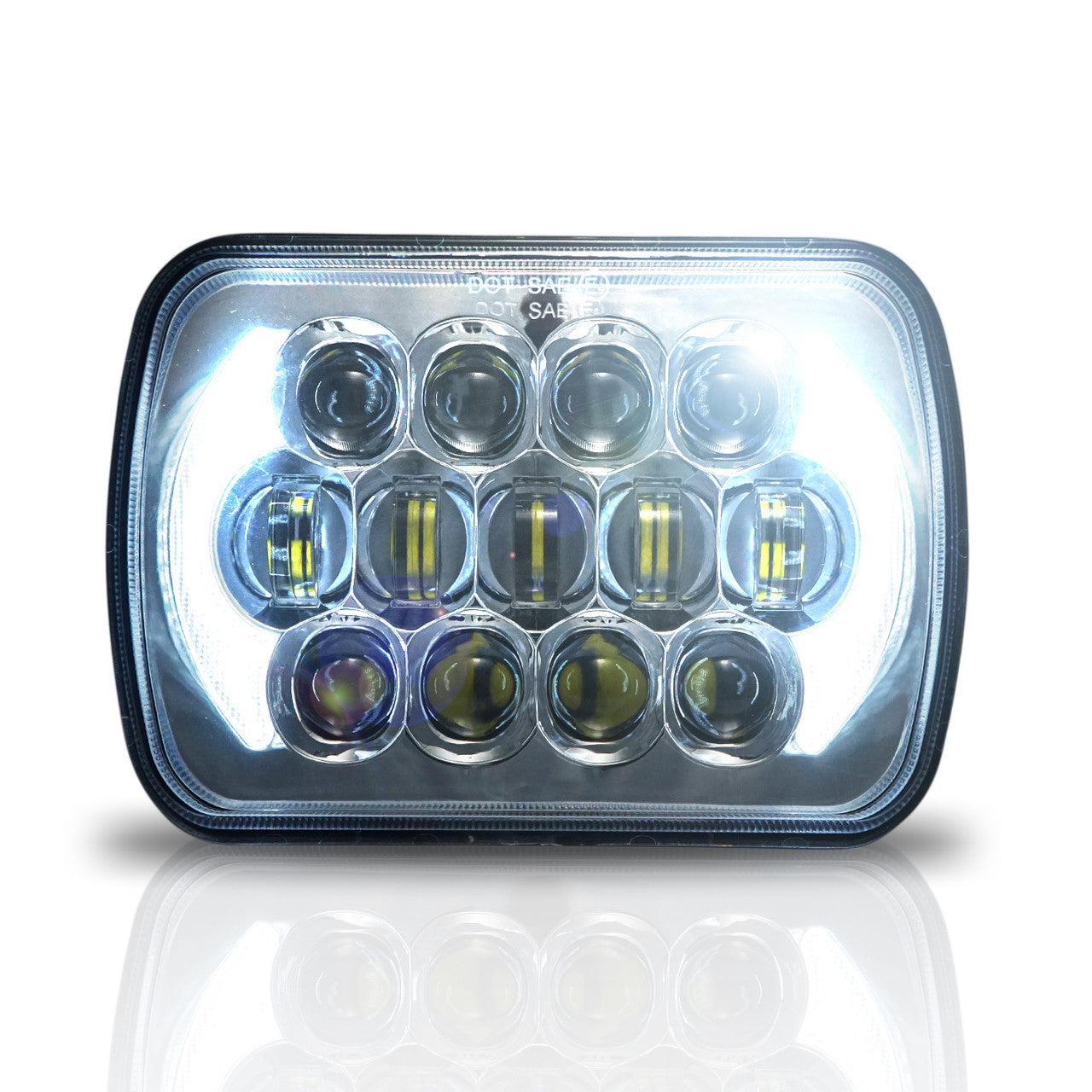 XPE Honeycomb LED Chrome Projector Headlights w/DRL for XJ and YJ Lighting