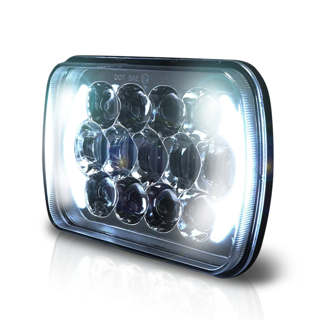 XPE Honeycomb LED Chrome Projector Headlights w/DRL for XJ and YJ Lighting