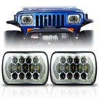 XPE Honeycomb LED Chrome Projector Headlights w/DRL for XJ and YJ - GENSSI Lighting