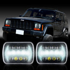 XPE Honeycomb LED Black Projector Headlights w/DRL for XJ and YJ Lighting
