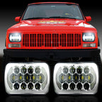 XPE Honeycomb LED Chrome Projector Headlights w/DRL for XJ and YJ - GENSSI Lighting