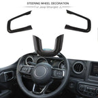 Steering Wheel Cover Trims Frame for Jeep Wrangler JL 2018 - 2023 Carbon Fiber - GENSSI Interior Part