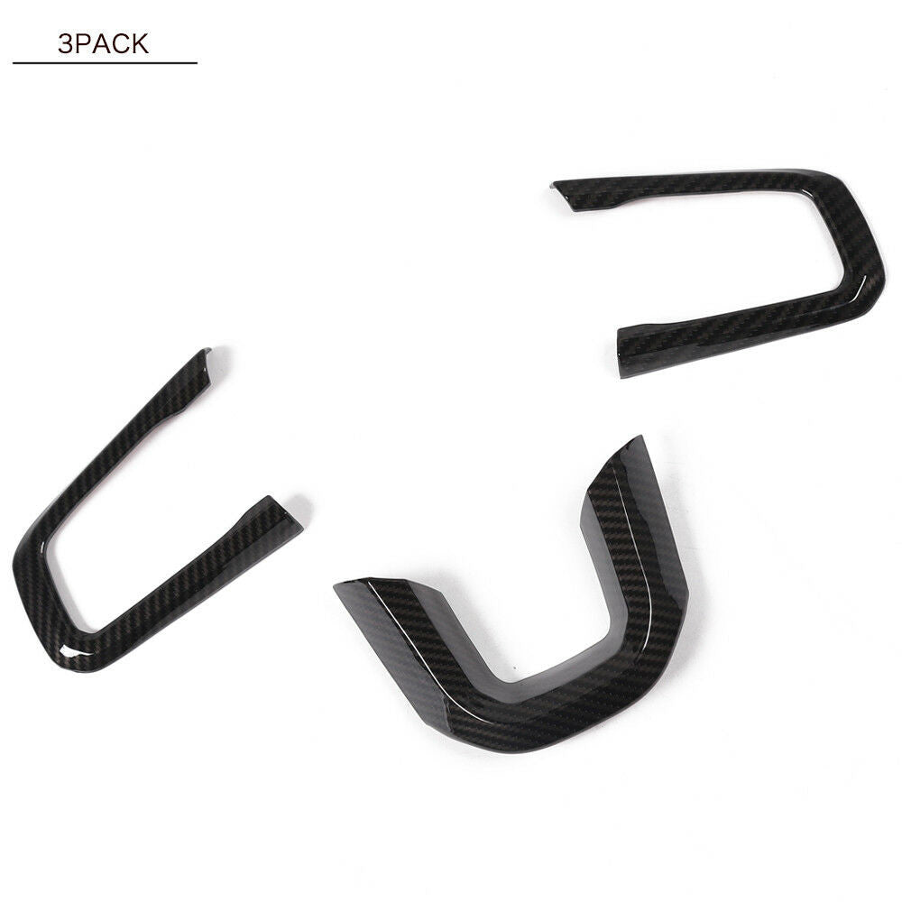 Steering Wheel Cover Trims Frame for Jeep Wrangler JL 2018-2023 Carbon Fiber Interior Part