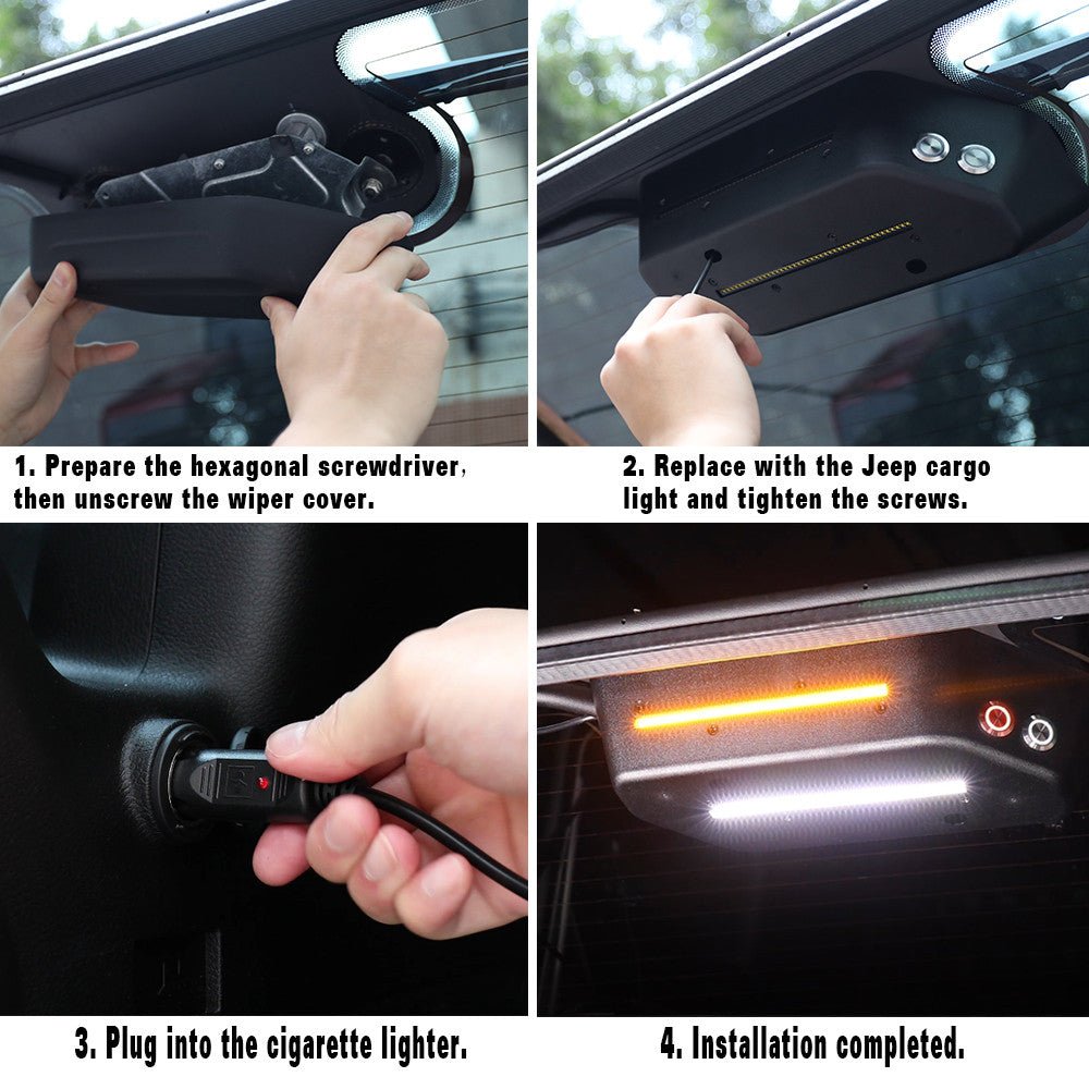 Cargo Light White and Flashing Amber Warning for Jeep Wrangler JL JLU 2018+ - GENSSI Lighting