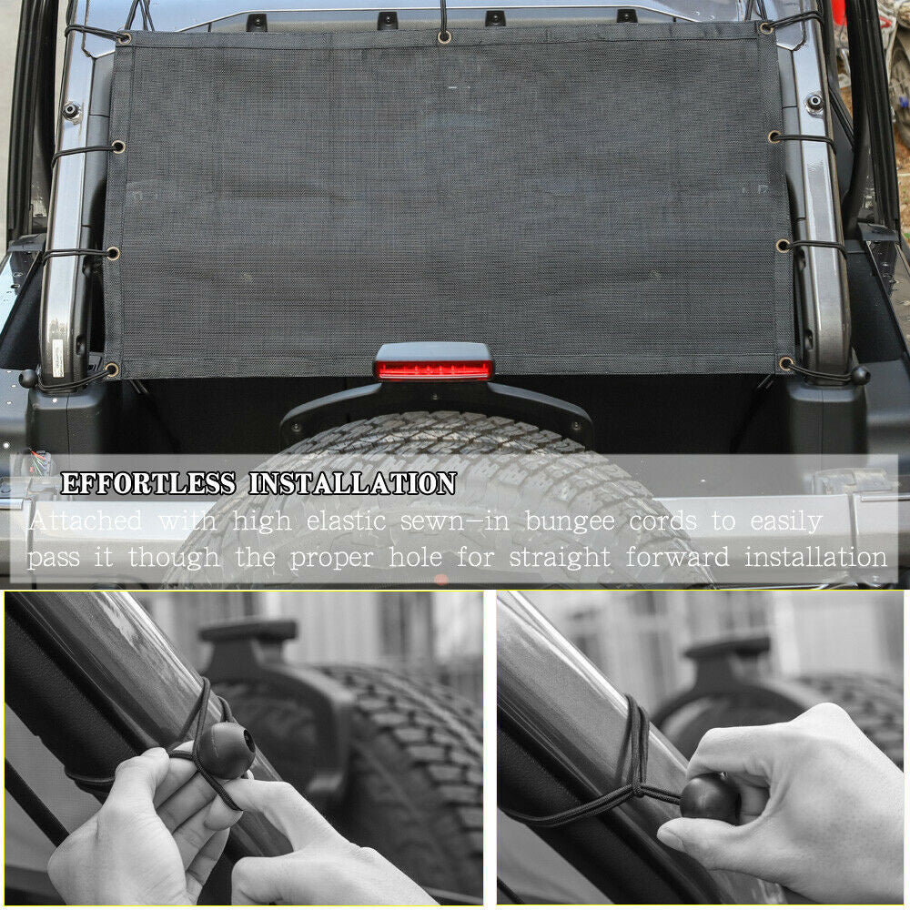 Rear Cargo Trunk Sun Screen Insulation Mesh Cover for Jeep Wrangler JL 2018-2023 4dr Interior Part