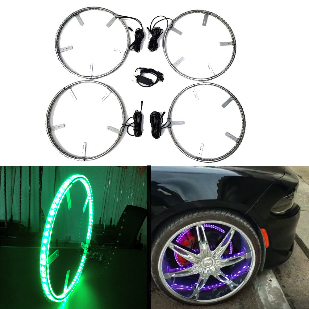 LED Wheel Lights Kit with Turn Signal and Red Brake Function Lighting