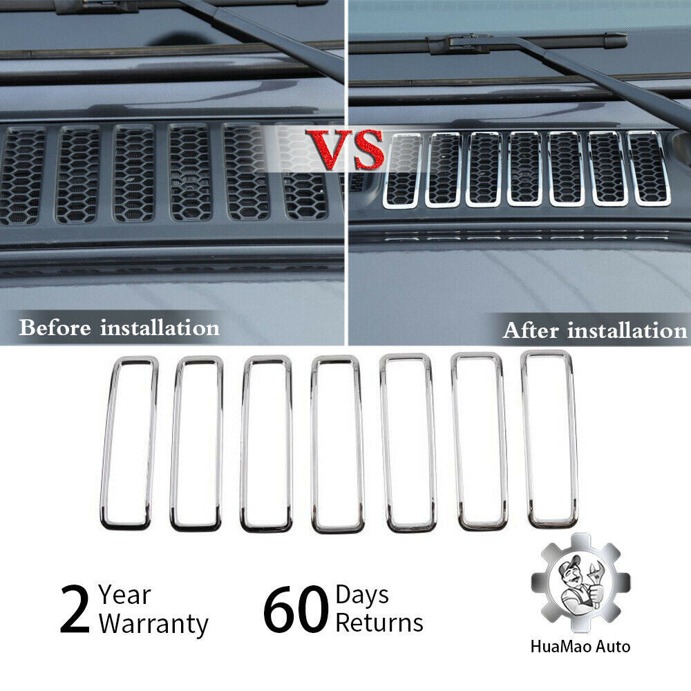 Hood Air Intake Vent Grille Cover Trim for Jeep Wrangler JL (2018 2023) Grille