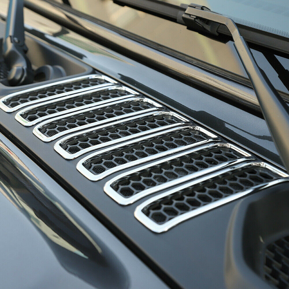 Hood Air Intake Vent Grille Cover Trim for Jeep Wrangler JL (2018 2023) Grille