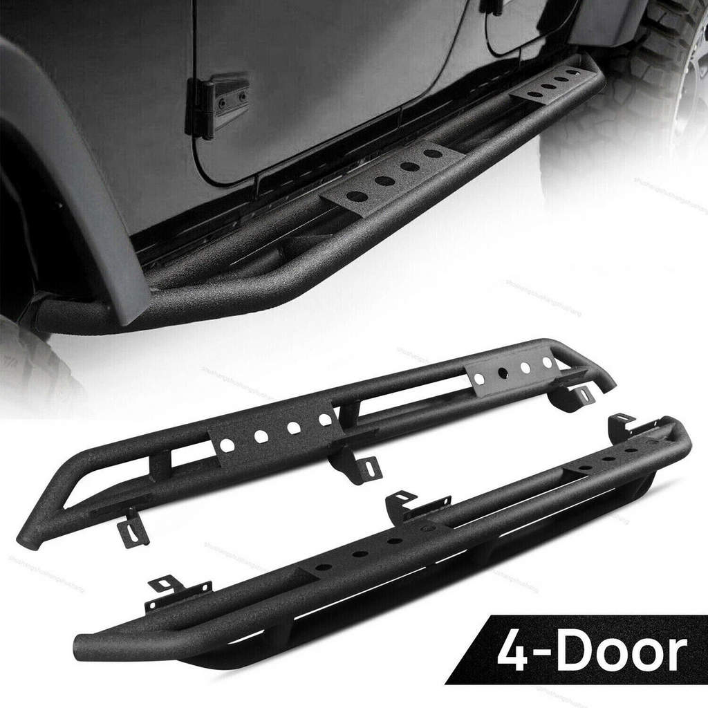 Running Boards Side Steps 2007-2018 Jeep Wrangler 4-Door Black Powdered Exterior Part