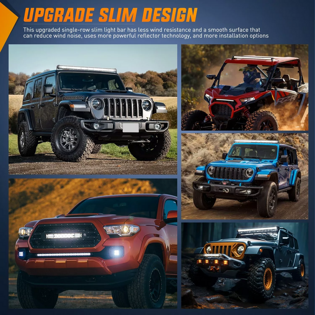 Slim LED Light Bar 31 Inch 78LED Single Row Spot Flood Combo Fog for Bumper Hood Roof Lighting