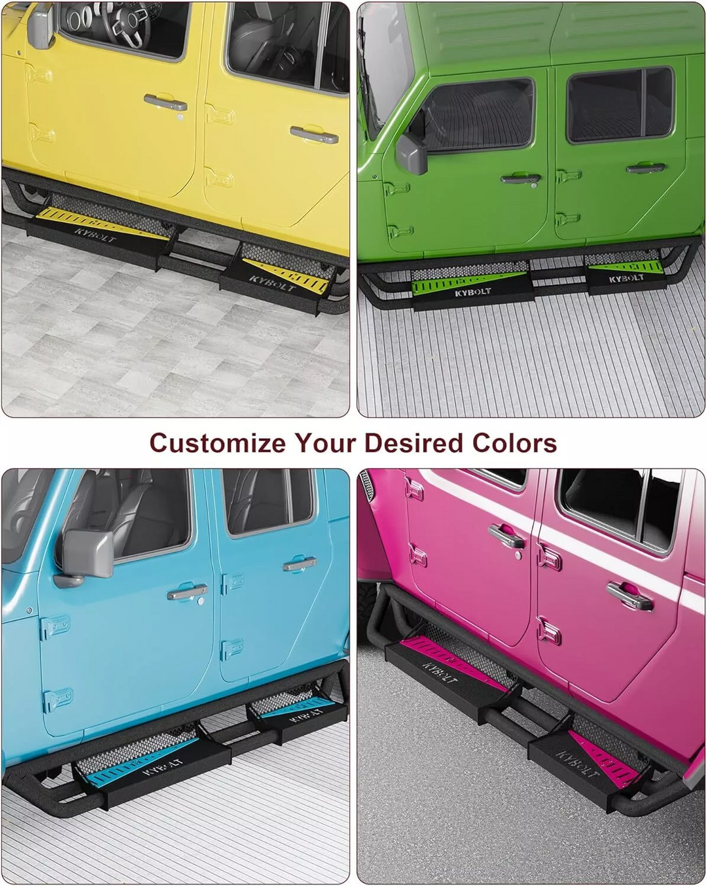 Nerf Bars Running Boards Side Steps for 2018-2024 Jeep Wrangler JL 4 Door Exterior Part