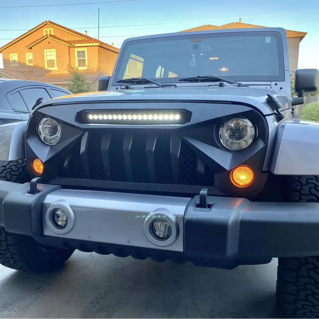 Mars Grille with Off Road LED Lights Jeep Wrangler JK JKU 2007-2018 Grille