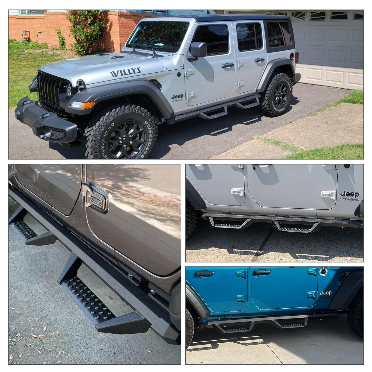 Nerf Bar Running Boards Side Steps for 2018-2024 Jeep Wrangler JL 4 Door Exterior Part
