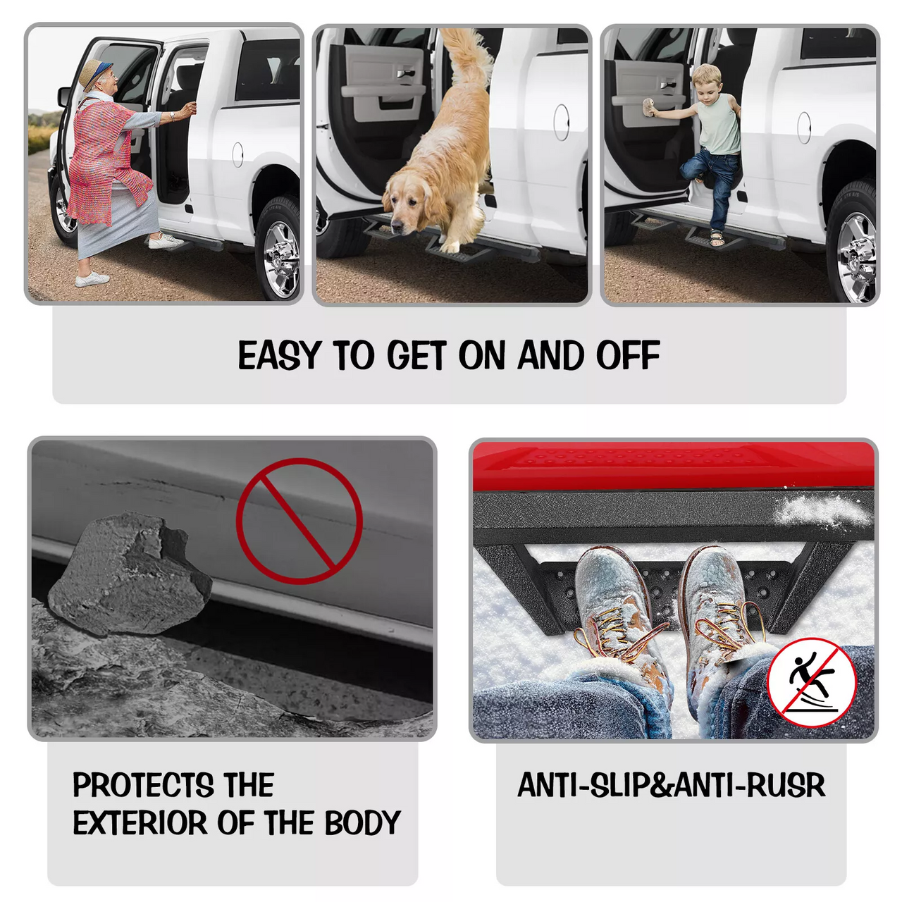 Nerf Bar Running Boards Side Steps for 2018-2024 Jeep Wrangler JL 4 Door Exterior Part