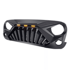 Matte Black Goliath Grille with Amber LED Lights for 2007 - 2018 Jeep Wrangler JK JKU - GENSSI Grille
