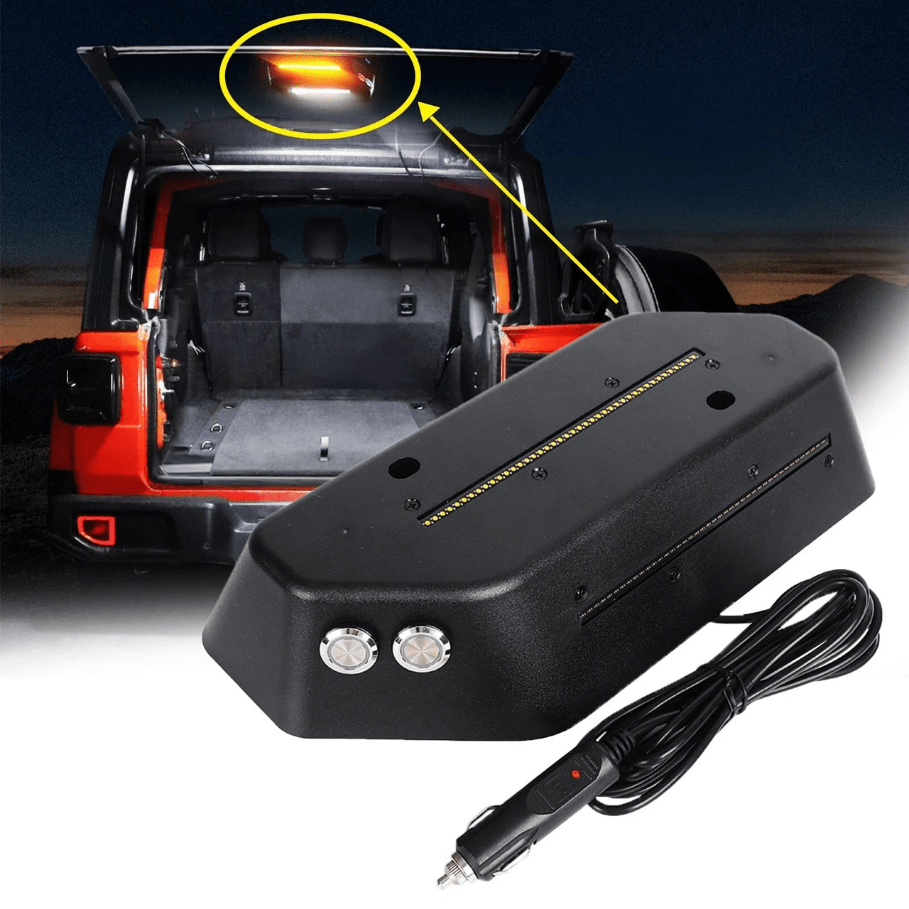 Cargo Light White and Flashing Amber Warning for Jeep Wrangler JL JLU 2018+ - GENSSI Lighting