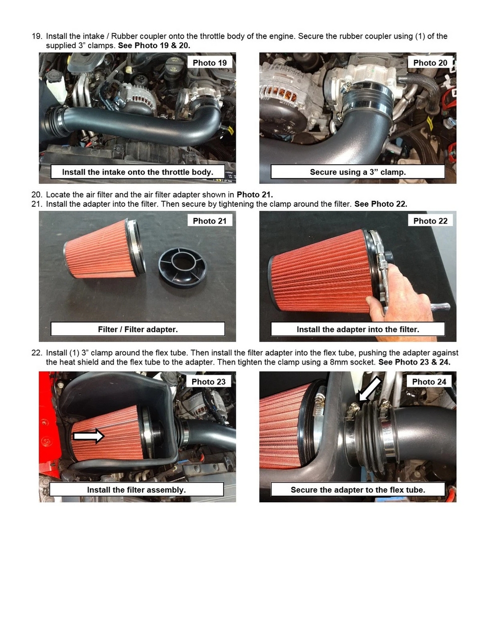 Cold Air Intake for Jeep Wrangler JL (2018-2023) / Jeep Gladiator (2020-2023) 2.0L 3.6L Engines Performance