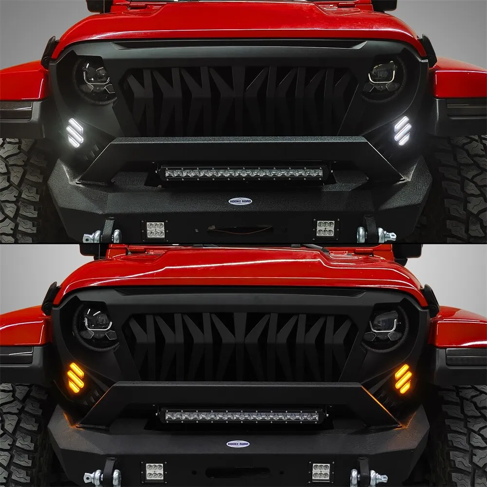 GLADIATOR WARRIOR Front Grille w/ LED Turn Signals for Jeep Wrangler JL & Gladiator 2018+ Grille