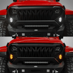 GLADIATOR WARRIOR Front Grille w/ LED Turn Signals for Jeep Wrangler JL & Gladiator 2018+ - GENSSI Grille