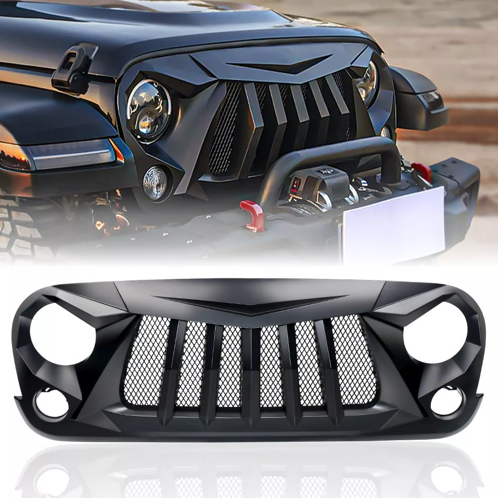 Black Widow Grid Mesh Grille for Jeep Wrangler JK JKU 2007-2018 Grille