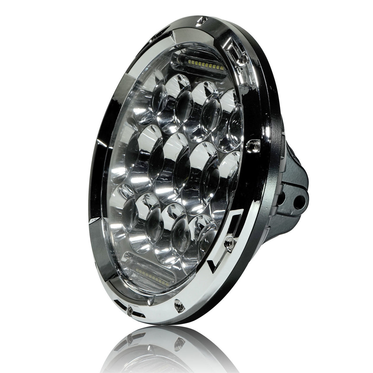 7 Inch Honeycomb Array Chrome LED Motorcycle Headlight Lighting