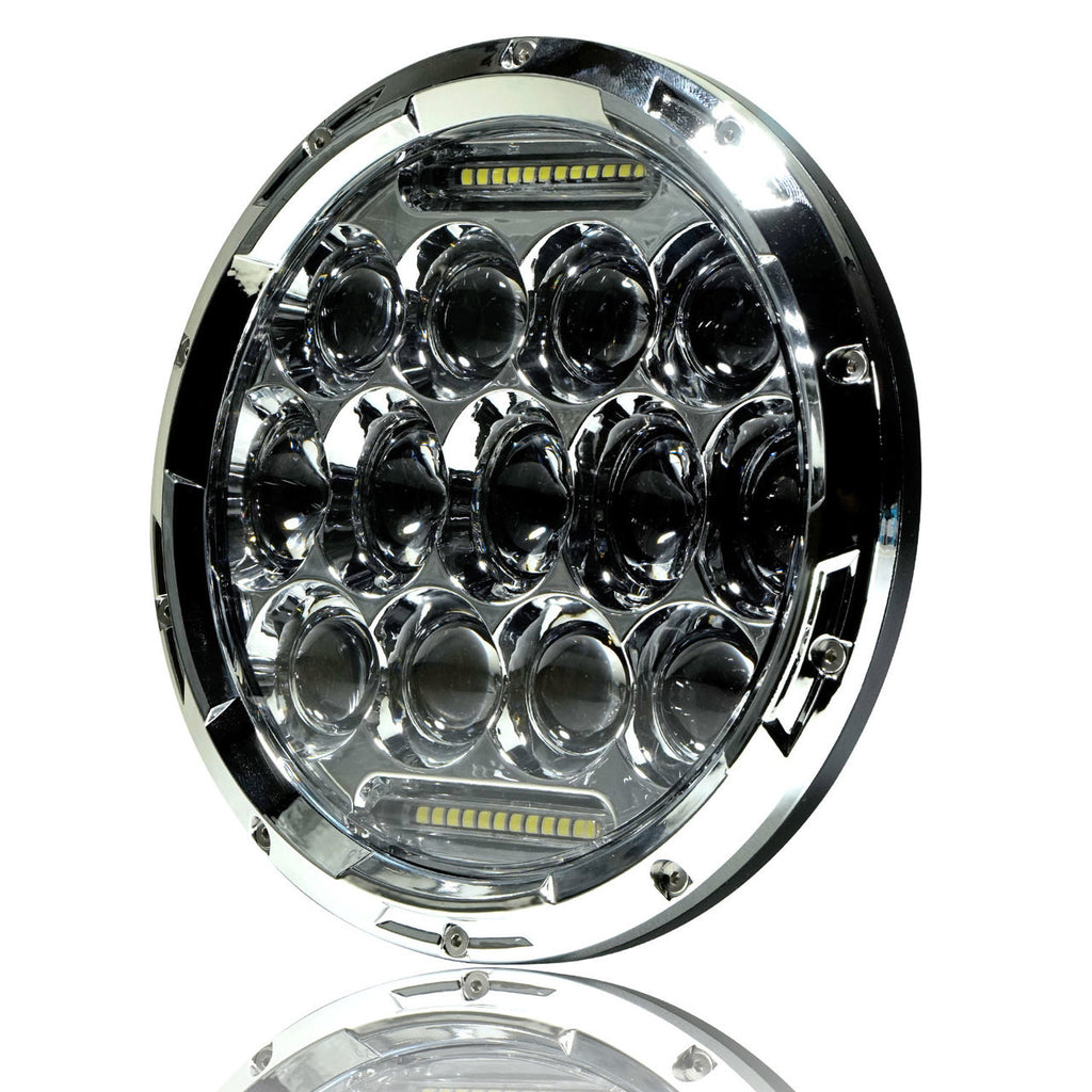 7 Inch Honeycomb Array Chrome LED Headlights Set Lighting