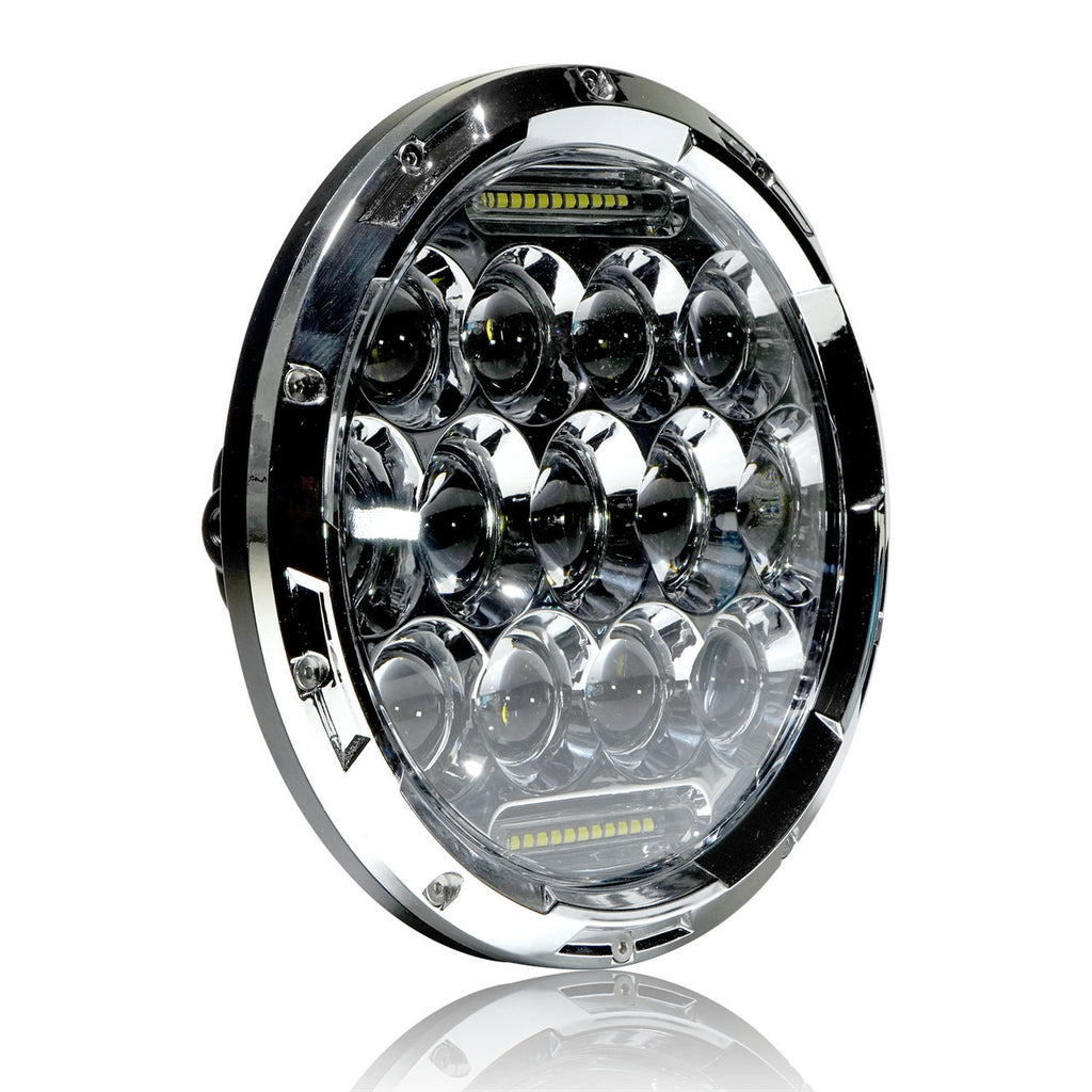 7 Inch Honeycomb Array Chrome LED Headlights Set Lighting
