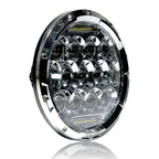 7 Inch Honeycomb Array Chrome LED Headlights Set Lighting