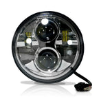 5.75 (5 3/4) Inch LED Chrome Projector Motorcycle Headlight Round - GENSSI Lighting