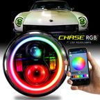 HALO RGB CHASE Projector LED Headlights for Wrangler 1996 - 2018 - GENSSI Lighting