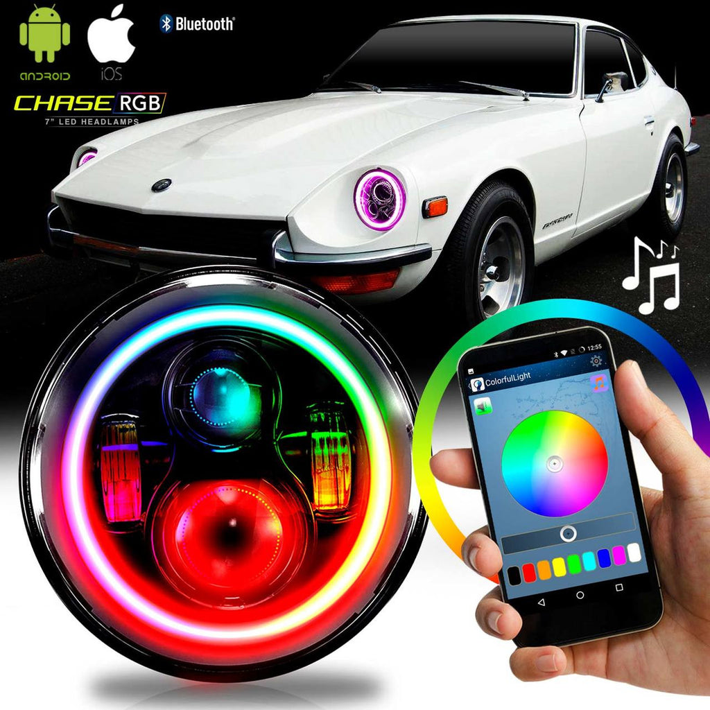 HALO RGB CHASE Projector LED Headlights for Wrangler 1996-2018 Lighting