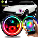 HALO RGB CHASE Projector LED Headlights for Wrangler 1996 - 2018 - GENSSI Lighting