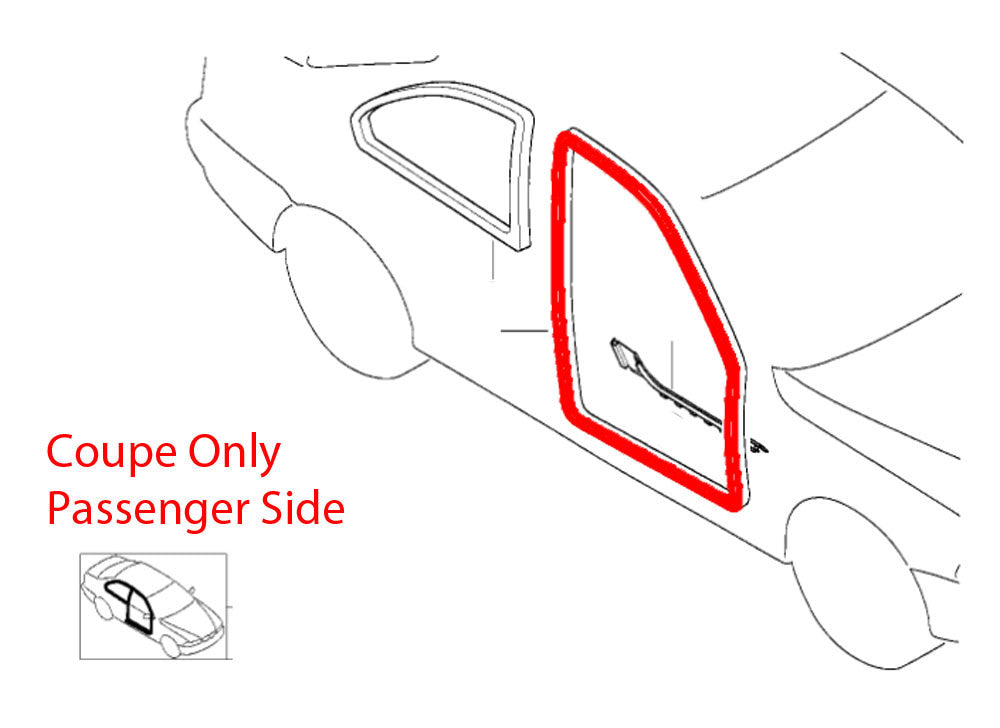 Right Door Seal Rubber for BMW E36 Coupe 2 Door 2dr 51711977728 51712138958 Exterior Part