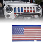 USA Flag Door Handle Inserts and Aluminum USA Flag Grille Insert for 2007 - 2018 Jeep Wrangler JK JKU - GENSSI Grille