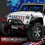 USA Flag Door Handle Inserts and Aluminum USA Flag Grille Insert for 2007 - 2018 Jeep Wrangler JK JKU - GENSSI Grille