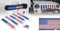 USA Flag Door Handle Inserts and Aluminum USA Flag Grille Insert for 2007-2018 Jeep Wrangler JK JKU Default Title Grille