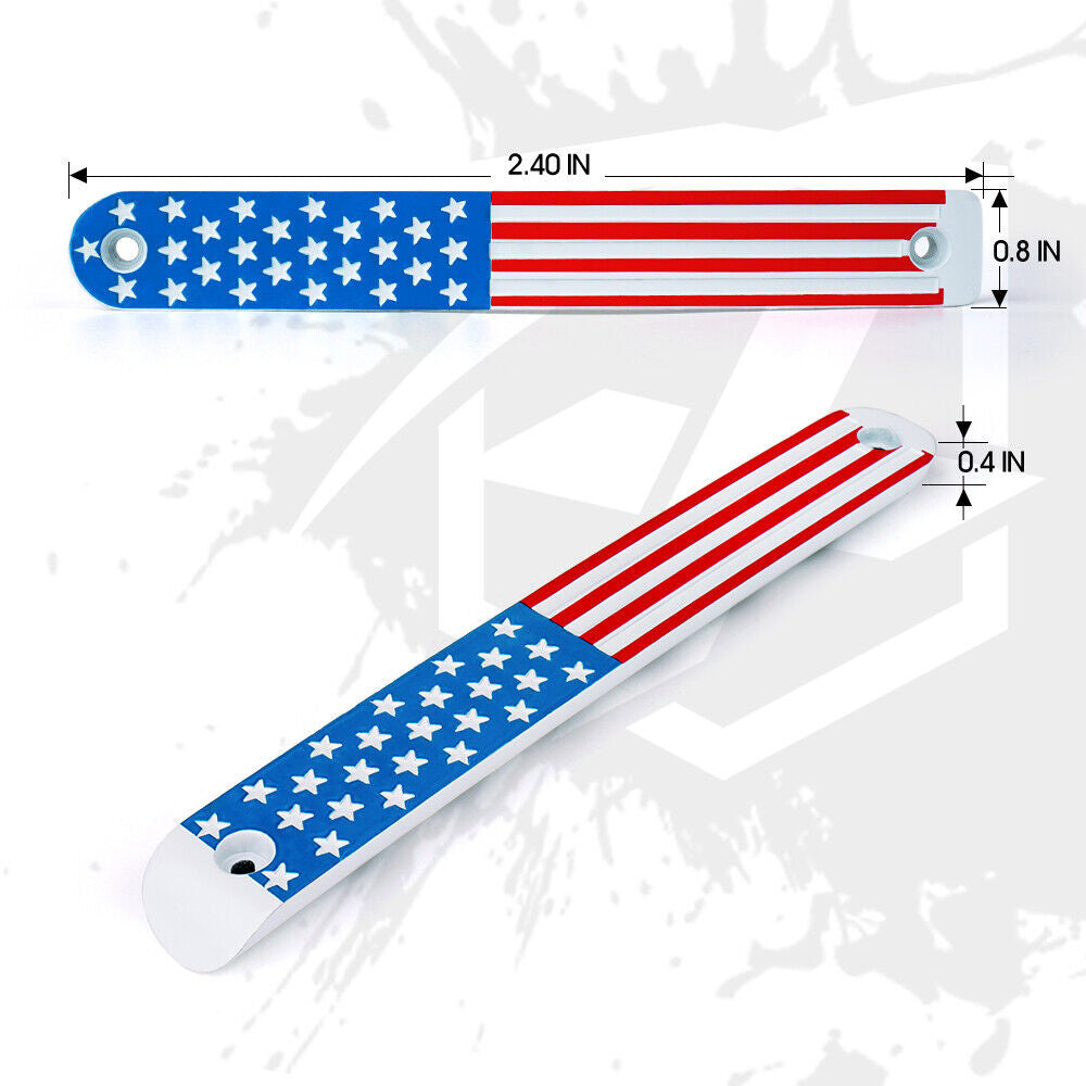 USA Flag Door Handle Inserts and Aluminum USA Flag Grille Insert for 2007-2018 Jeep Wrangler JK JKU Grille