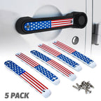 USA Flag Door Handle Inserts and Aluminum USA Flag Grille Insert for 2007 - 2018 Jeep Wrangler JK JKU - GENSSI Grille