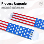 USA Flag Door Handle Inserts and Aluminum USA Flag Grille Insert for 2007 - 2018 Jeep Wrangler JK JKU - GENSSI Grille