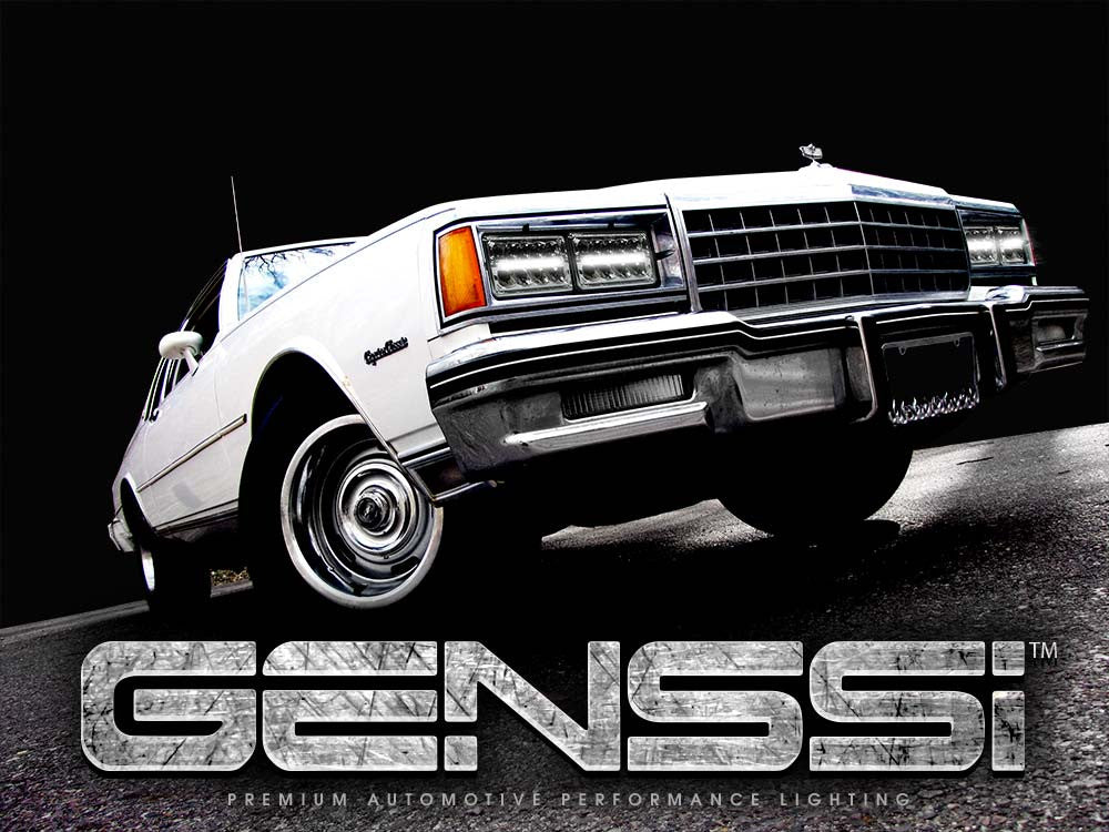 4x6 LED Reflector w/DRL Headlights Chrome Set Lighting