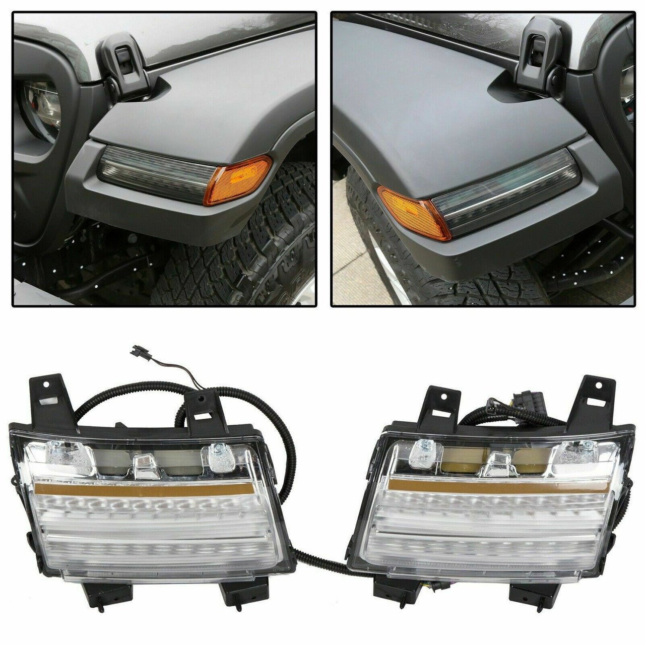 Fender Daytime Running LED Turn Signal Lamps for Jeep Wrangler JL 2018 - 2020 - GENSSI Lighting