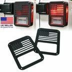 Rear Tail Light Cover Guards USA Flag for Jeep Wrangler JK 2007 - 2018 - GENSSI Exterior Part