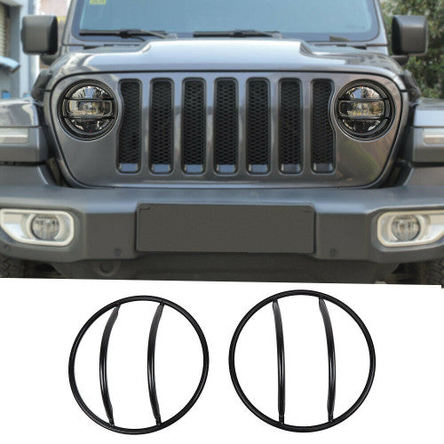 Front Headlight Lamp Guard Cover for Jeep Wrangler JL (2018 2023) Metal Black Default Title Lighting