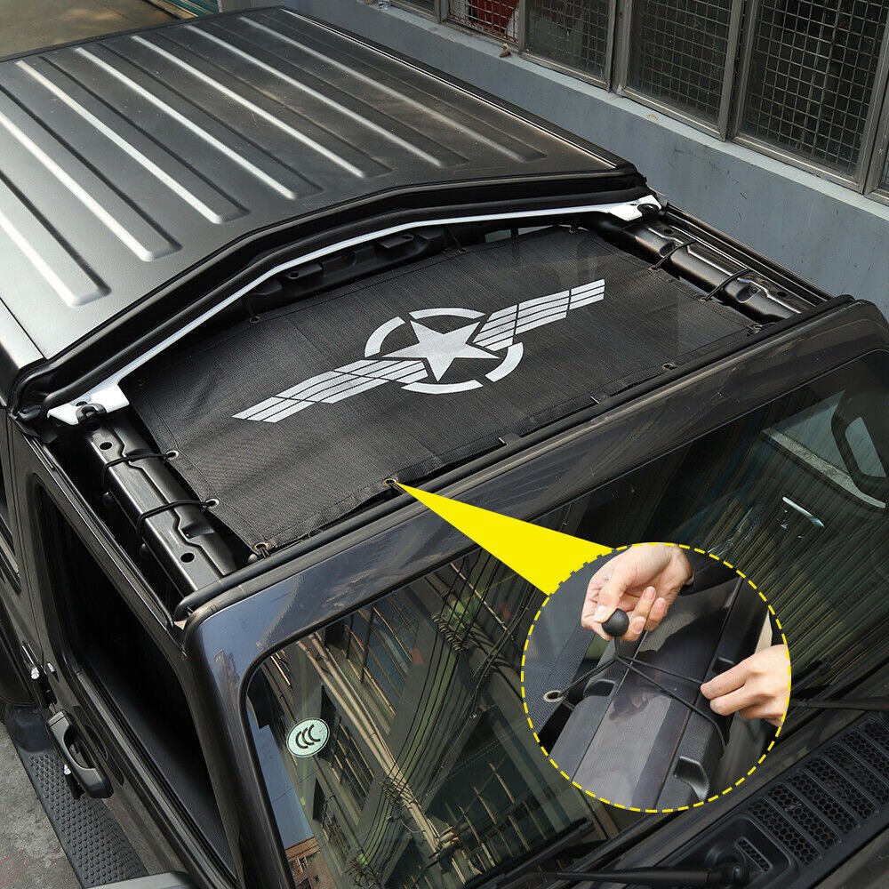 Front Mesh Bikini Top Cover UV Protection Sunshade Net For Jeep Wrangler JL 1pc - GENSSI Exterior Part