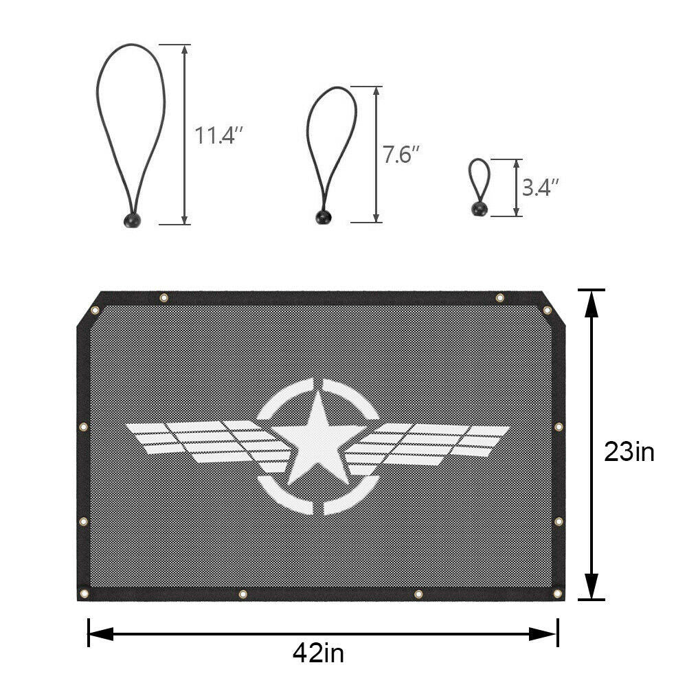 Front Mesh Bikini Top Cover UV Protection Sunshade Net For Jeep Wrangler JL 1pc - GENSSI Exterior Part