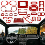 Full Set Interior Decoration Trim Kit for Jeep Wrangler JL 2018 - 2023 Red - GENSSI Interior Part