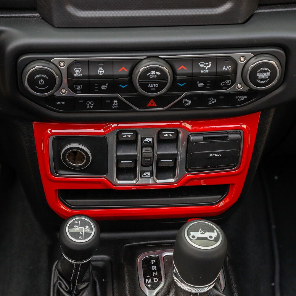 Full Set Interior Decoration Trim Kit for Jeep Wrangler JL 2018 - 2023 Red - GENSSI Interior Part