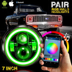 HALO RGB CHASE Projector LED Headlights for Wrangler 1996 - 2018 - GENSSI Lighting